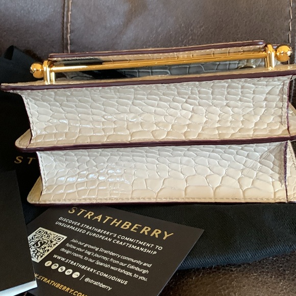 Strathberry East/West Croc-Embossed Leather Shoulder Bag - Picture 10 of 11